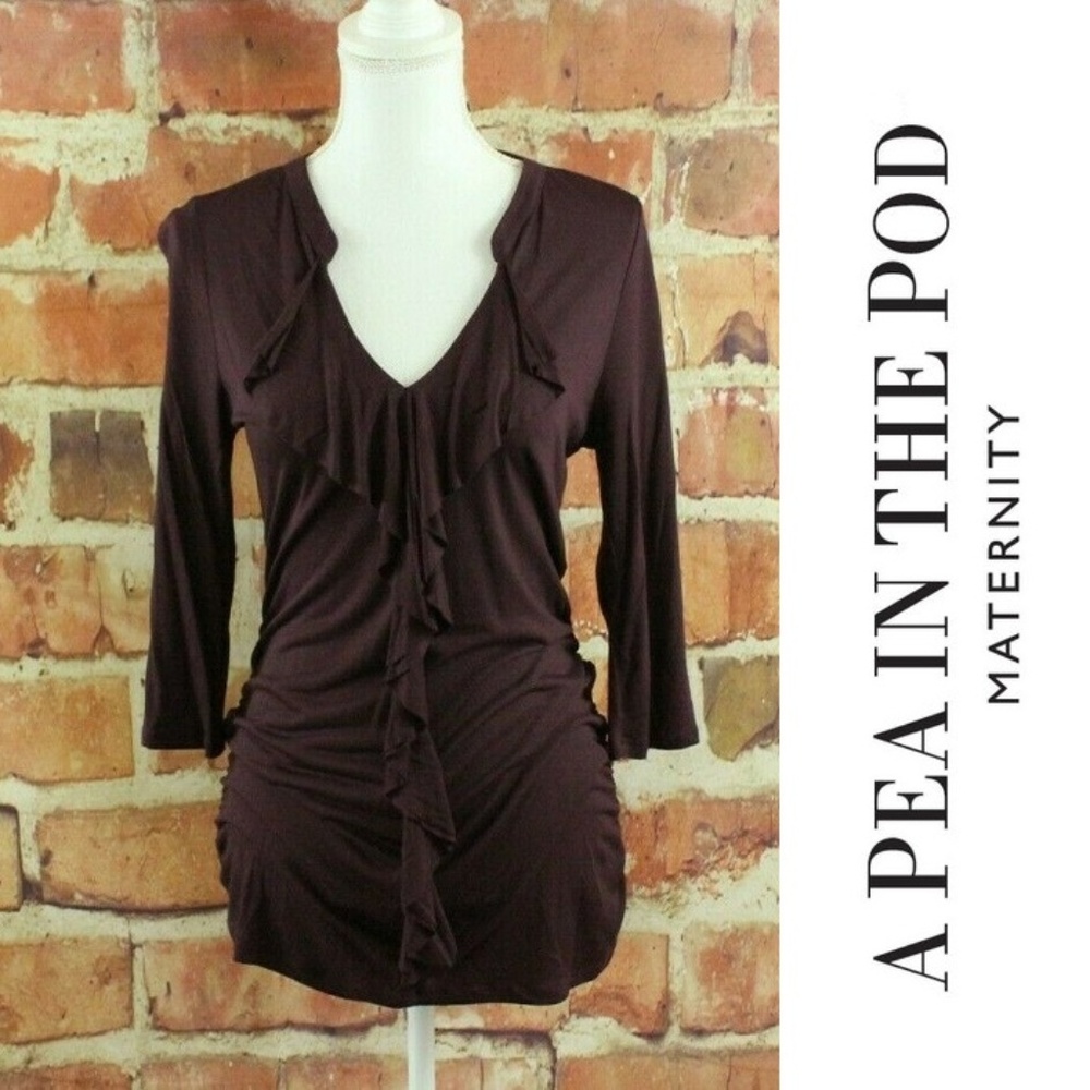 2/$29 A PEA IN THE MOD Maternity Tunic Top Ruched